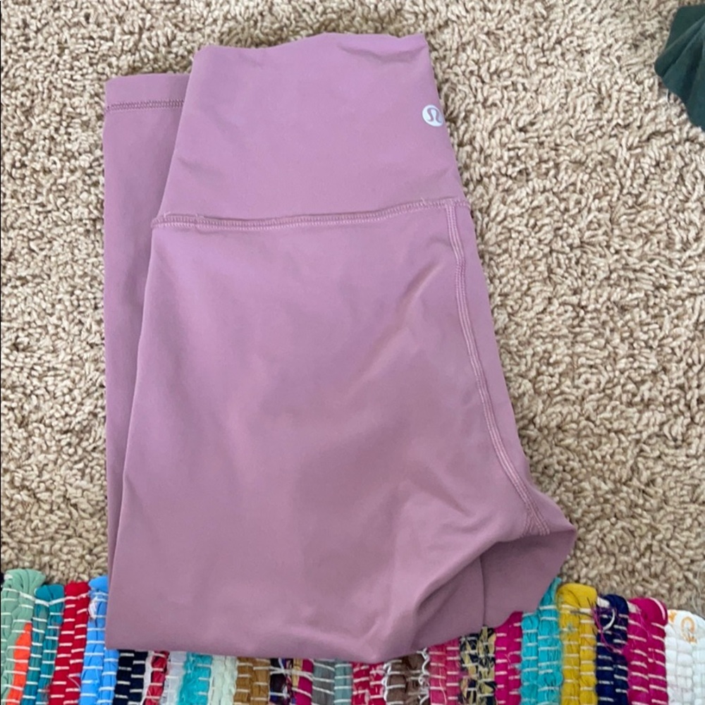 Blush colored lulu leggings!! these are cropped